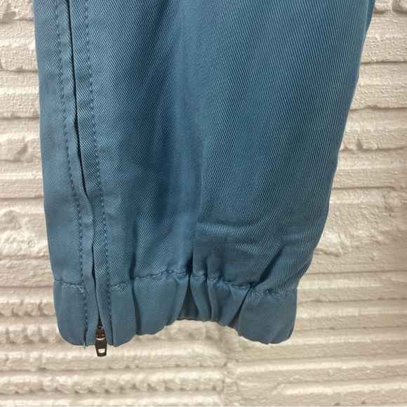 LOFT 100% Lyocell Joggers Teal Blue Color Zipper Ankle Oversized Back Pockets 6 - Picture 8 of 15